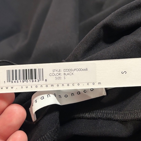 Susana Monaco Black Tie Shoulder A-Line Dress Black Size S - NWT - Picture 14 of 16